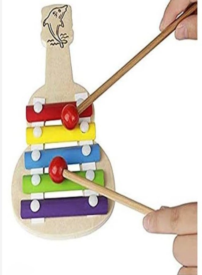 Manos Xylophone Wooden Guitar Design Musical Toy for Kids (xylopjone 3, 3, Count) - Image 2